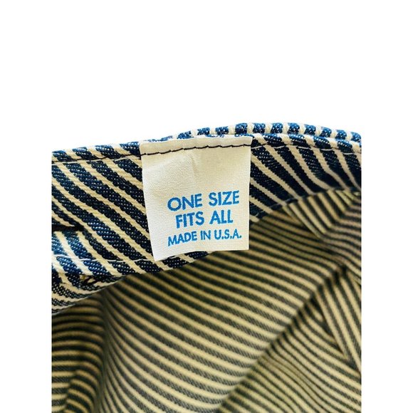Train Engineer Conductor Hat Big South Fork Stearns, KY Cap Striped Blue White - Picture 3 of 4